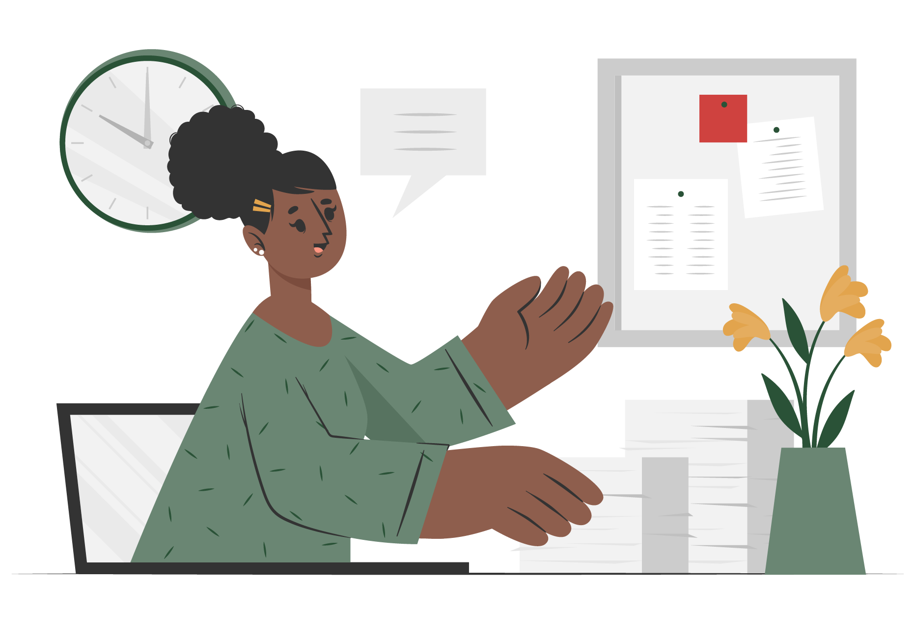 Client working at a home office